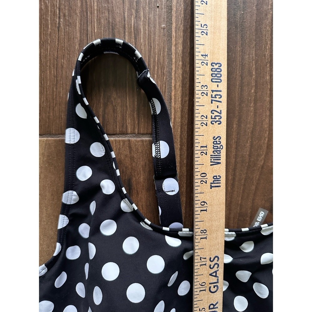 Lands' End Women's 18W Black White Polka Dot Tankini Top‎ Padded Underwire - Picture 4 of 5